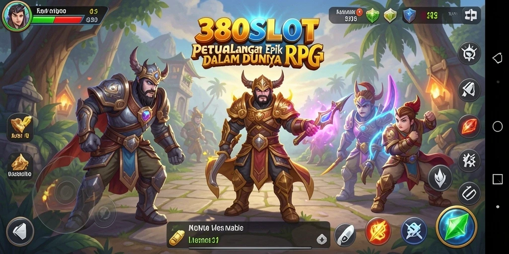 Tampilan gameplay 380SLOT dengan karakter dan petualangan RPG yang menarik.