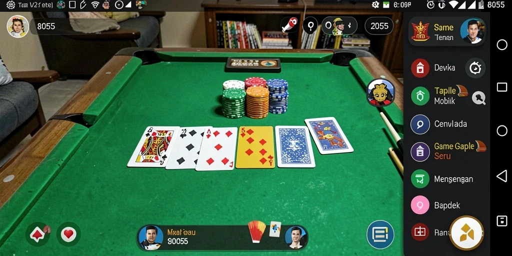Tampilan gameplay seru dalam game Gaple 8055.