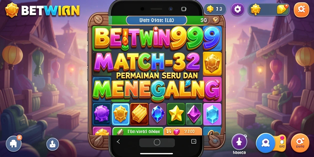 Menampilkan gameplay seru dalam permainan Match-3 BETWIN999.