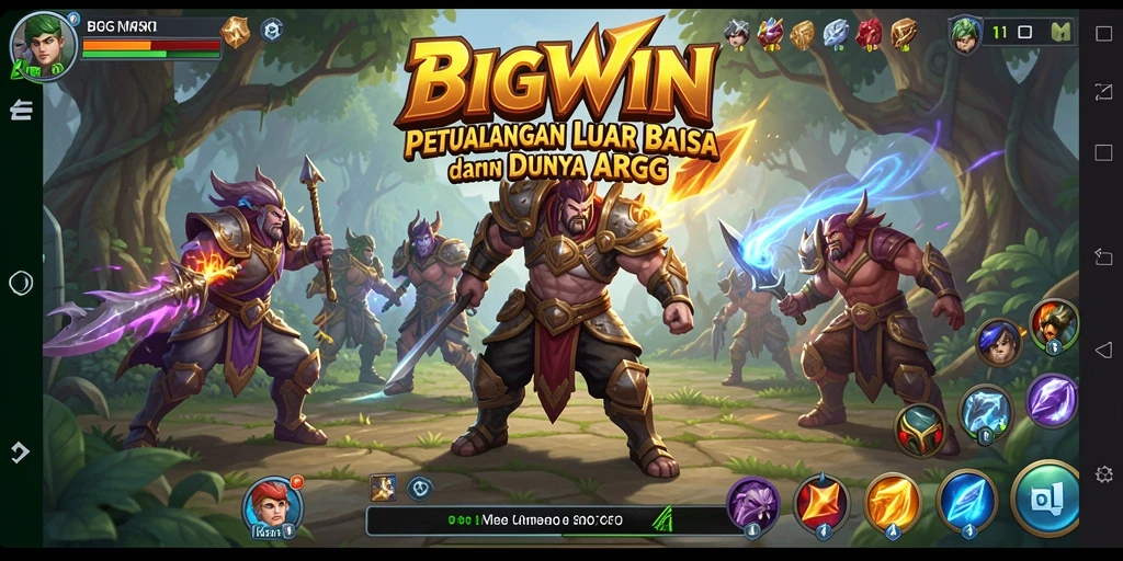 Screenshot menunjukkan aksi seru dalam BIGWIN dengan pertarungan epik.