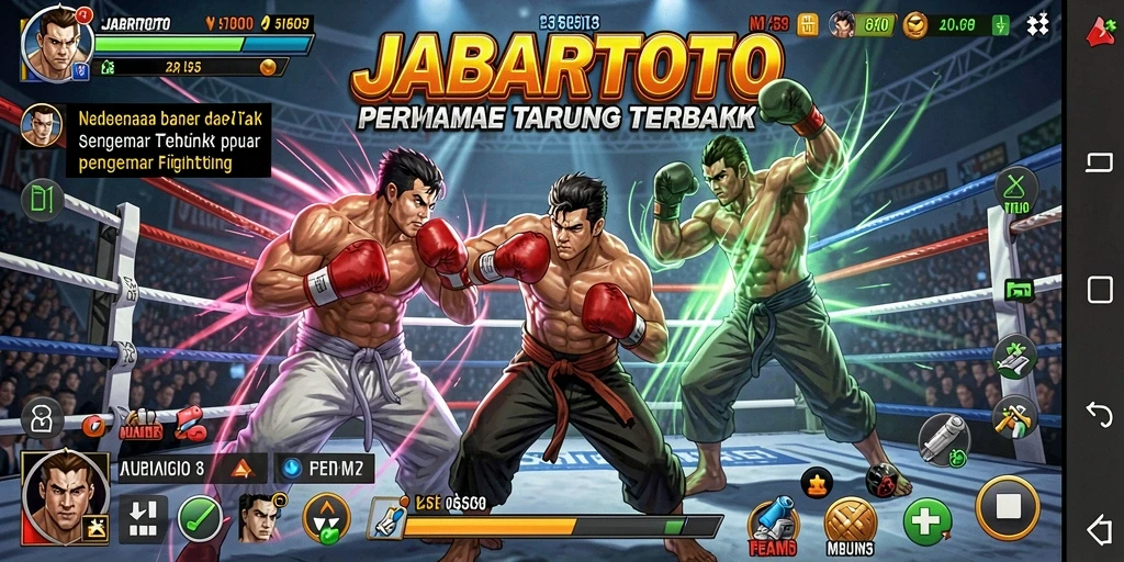 Screenshot gameplay JABARTOTO menampilkan aksi pertarungan yang mendebarkan.