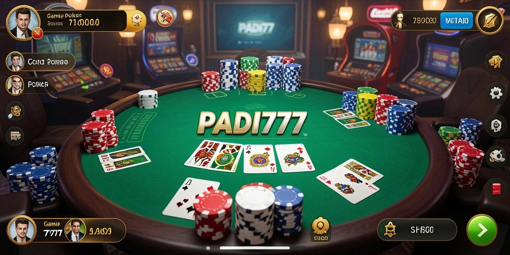 Tampilan gameplay menarik PADI777 dengan aksi poker seru.