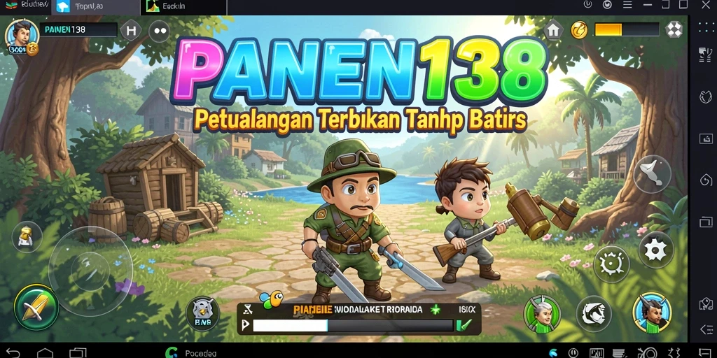 Screenshot menunjukkan eksplorasi dunia terbuka PANEN138 yang menakjubkan.