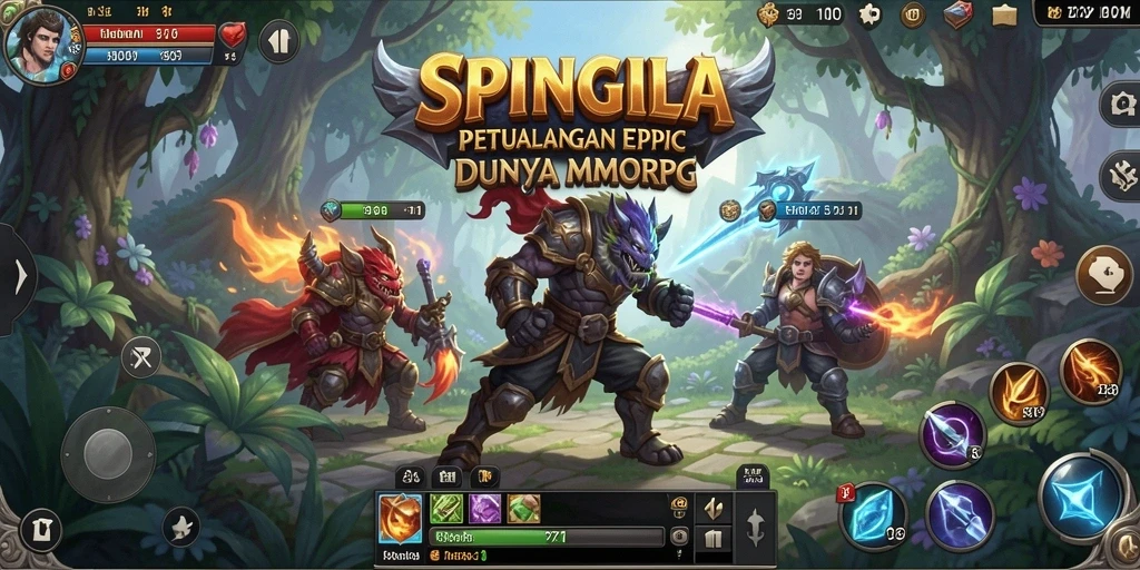 Tampilan gameplay <strong>SPINGILA</strong> yang menarik dengan pertempuran epik.